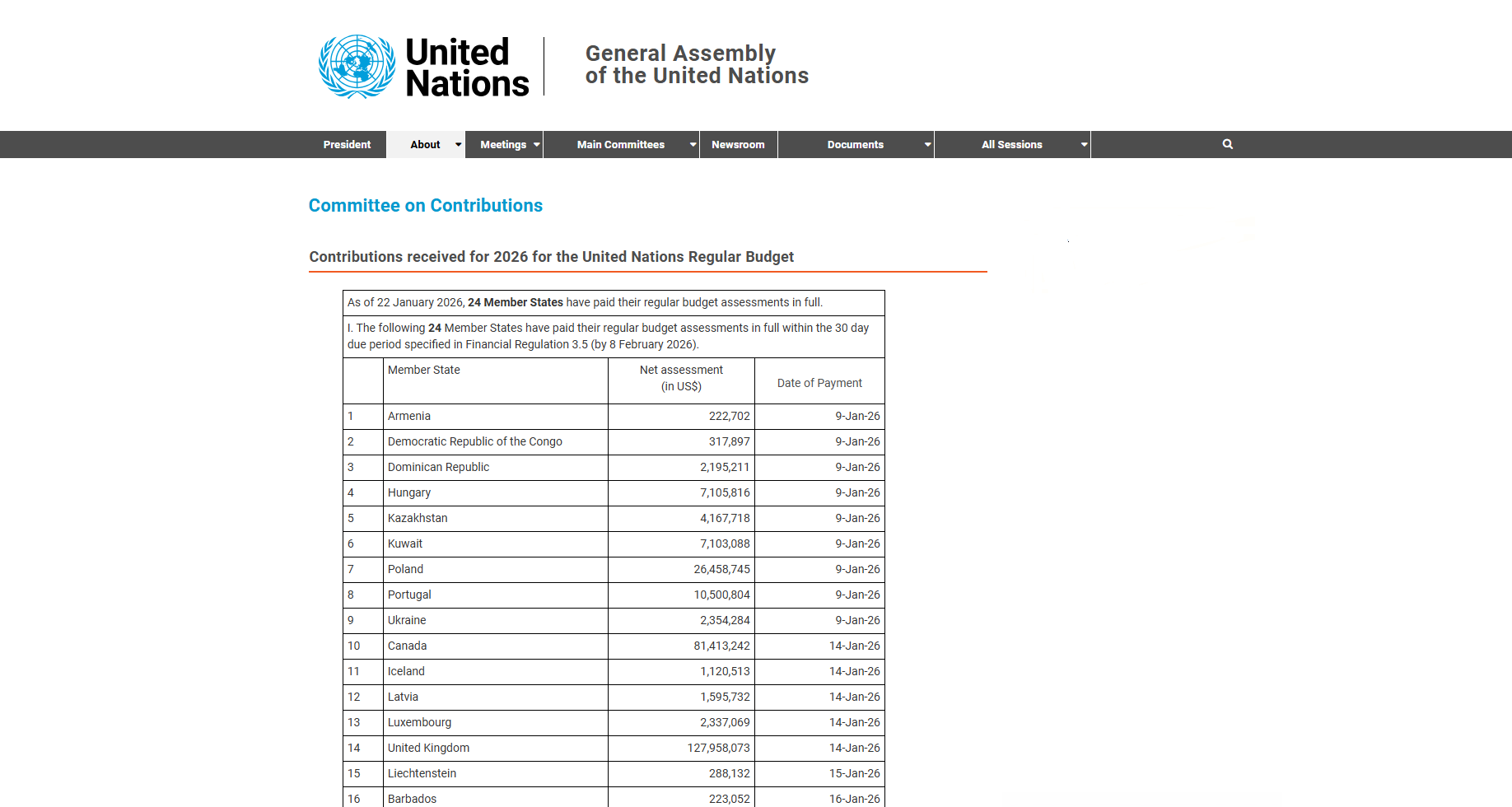 Portugal recognised on the UN Honour Roll for 2026